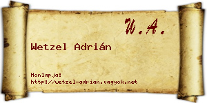 Wetzel Adrián névjegykártya