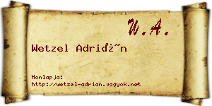 Wetzel Adrián névjegykártya